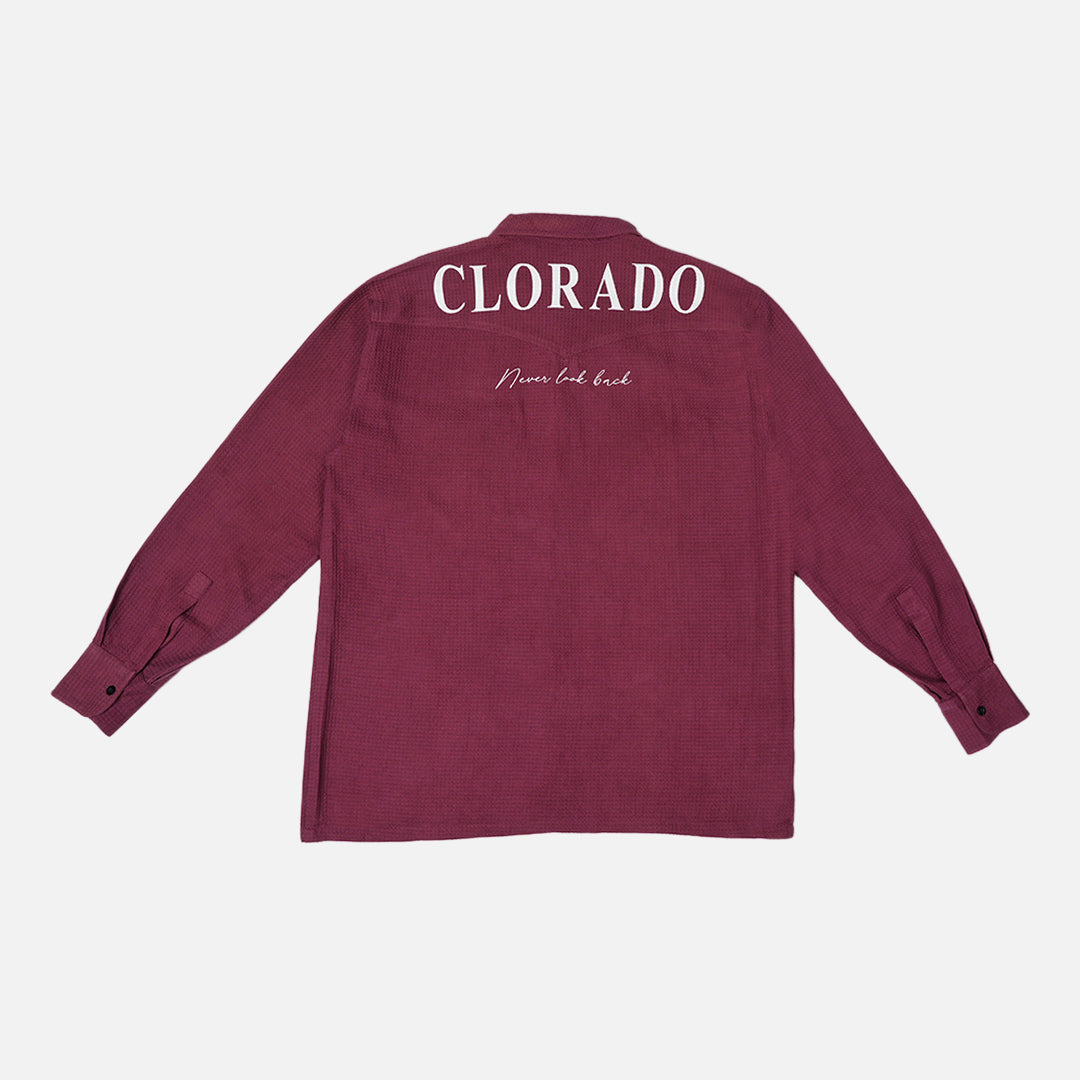 Burgundy Waffle Shacket