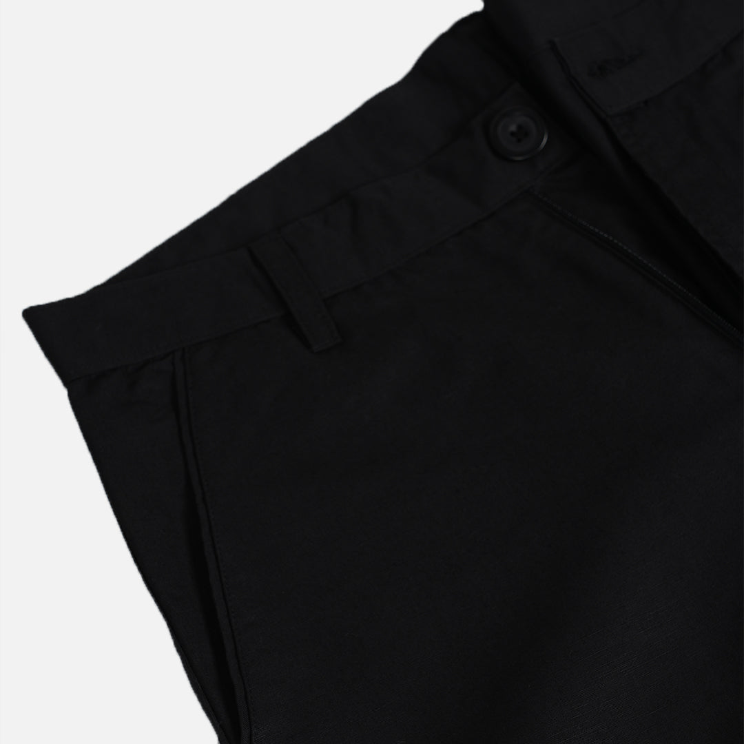 Cotton Linen Black Baggy Pant