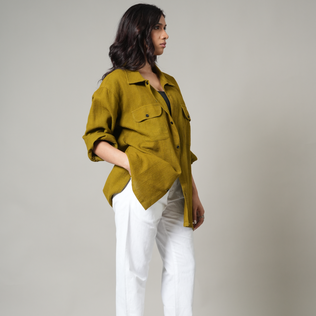 Green Waffle Shacket