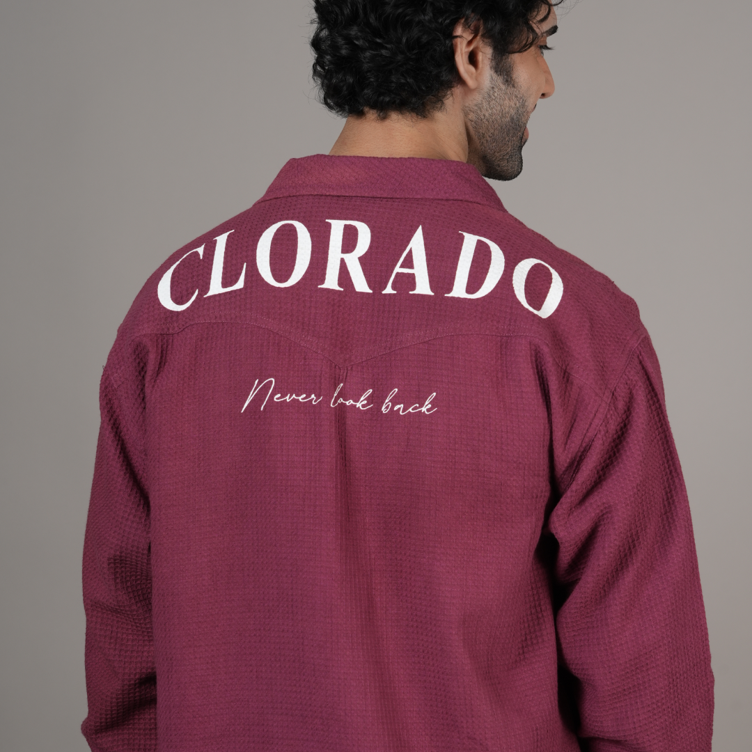 Burgundy Waffle Shacket