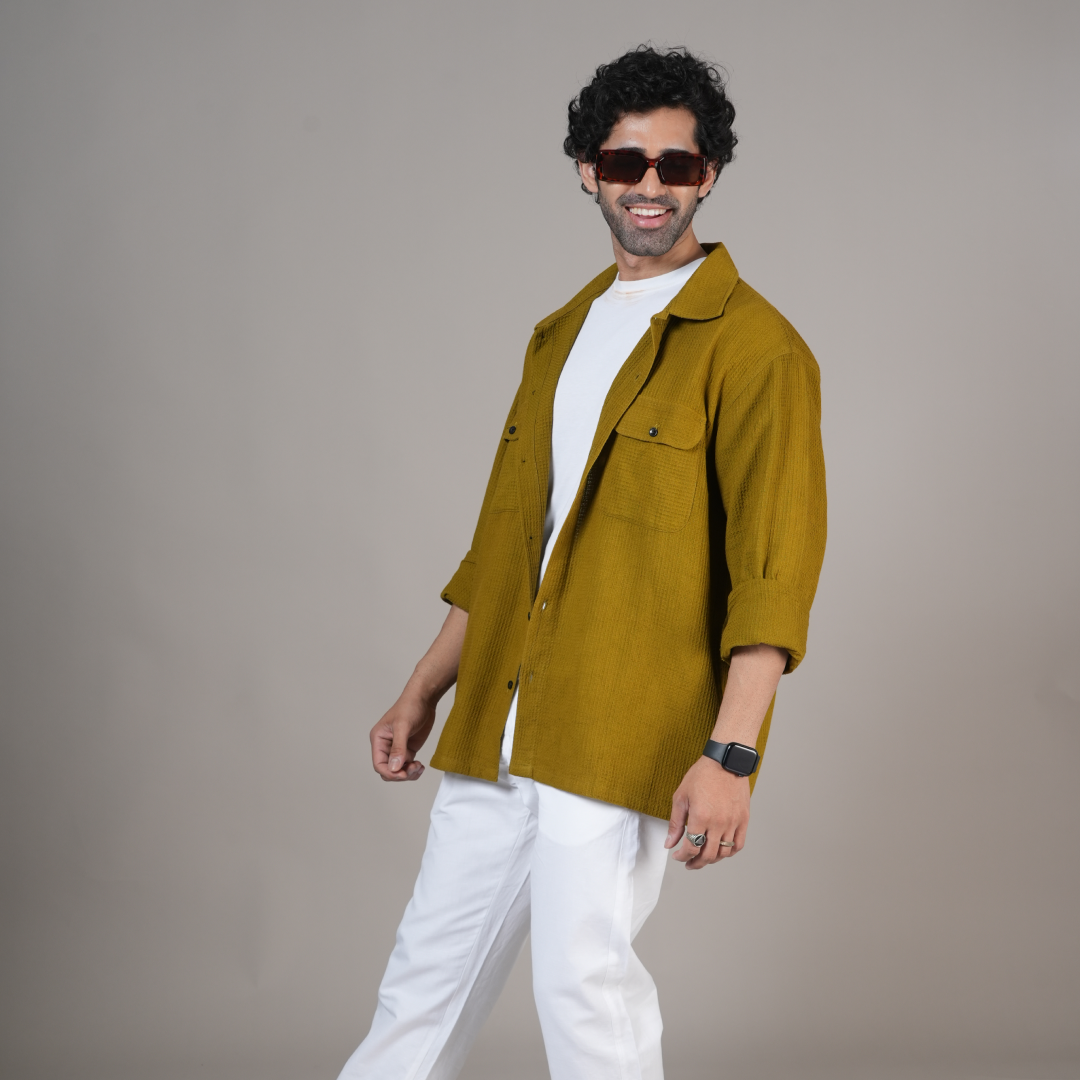 Green Waffle Shacket