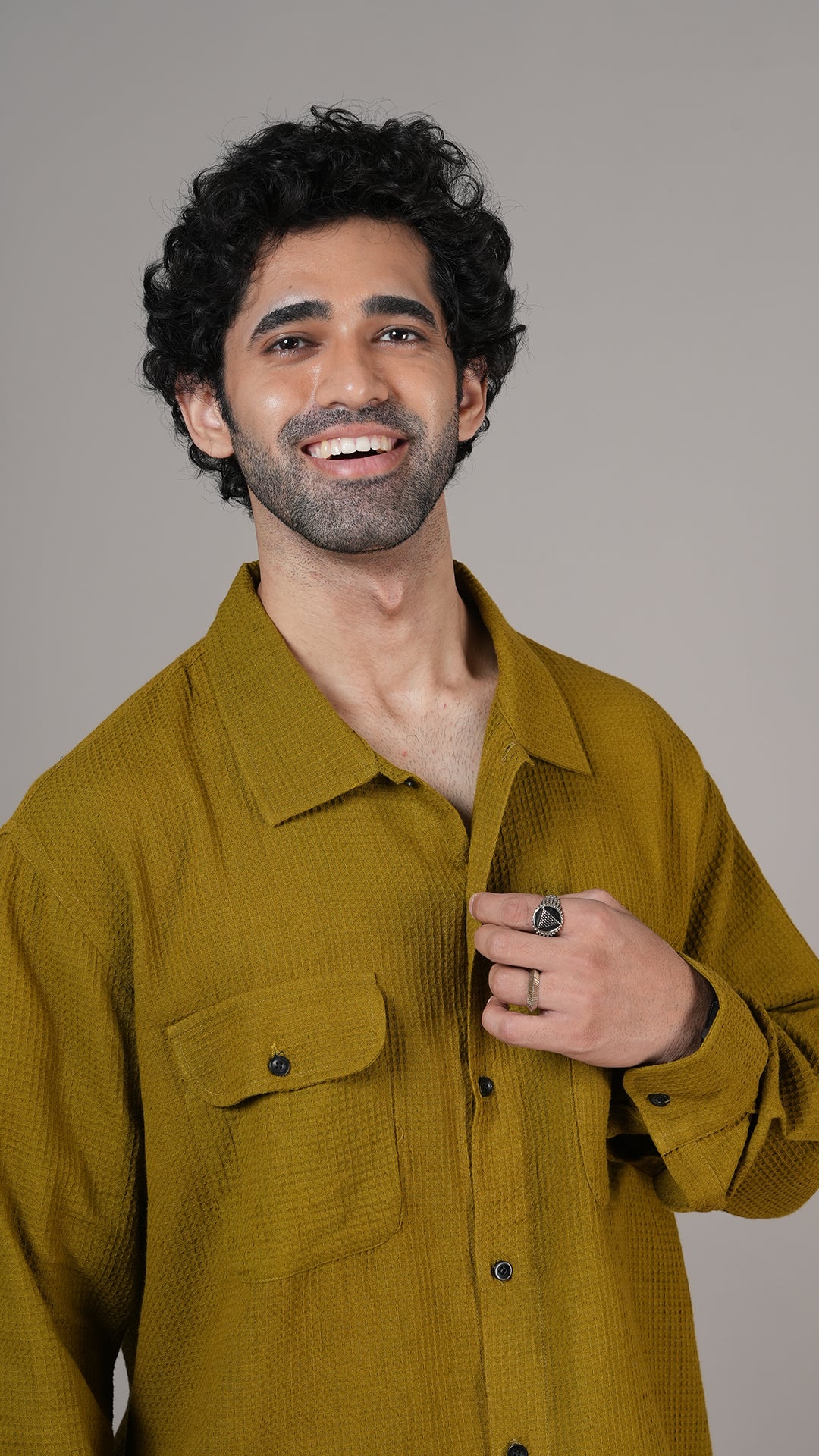 Green Waffle Shacket