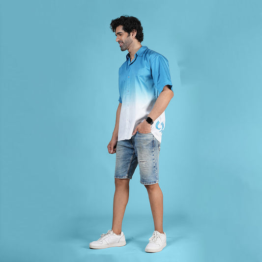 Blue Ombre Relax Fit Shirt
